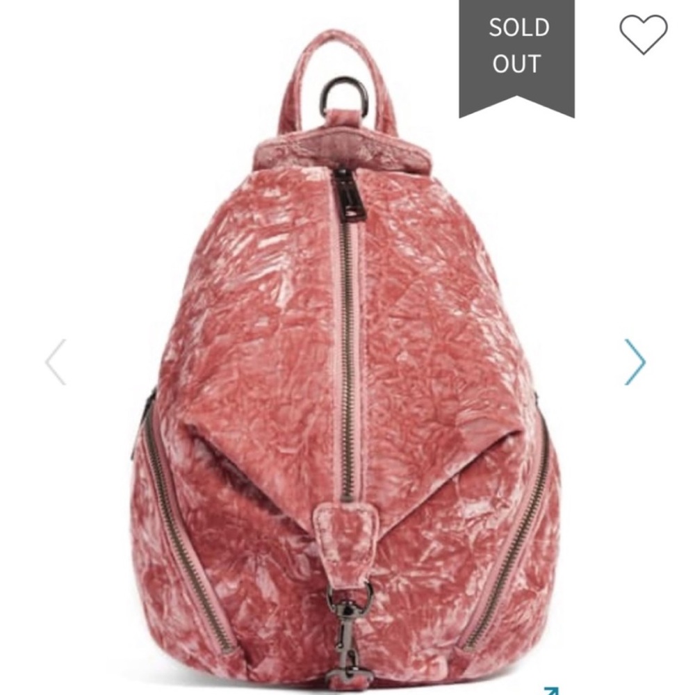 Rebecca Minkoff Medium Julian Pink Velvet Backpack